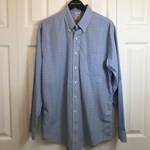Brooks Brothers Blue Plaid Button Down Shirt 16.5